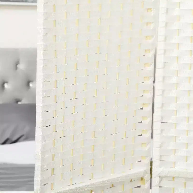 Divisorio pieghevole a 4 pannelli beige/nero/marrone/bianco, alto 170 cm, paravento su un lato