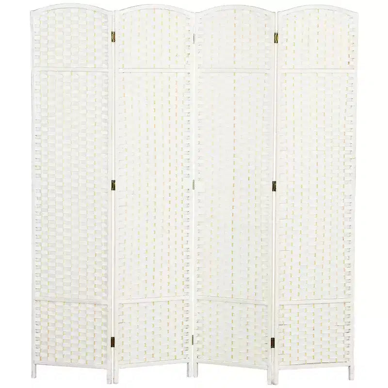 Divisorio pieghevole a 4 pannelli beige/nero/marrone/bianco, alto 170 cm, paravento su un lato