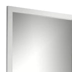 Specchio da parete quadrato con cornice in legno bianco, vetro smussato, 40 pollici