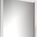Specchio da parete quadrato con cornice in legno bianco, vetro smussato, 40 pollici