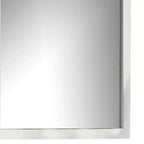 Specchio da parete quadrato con cornice in legno bianco, vetro smussato, 40 pollici