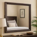 Royal Hampton Dresser Mirror, Beveled Glass, Espresso Brown Solid Wood Frame, 36x40