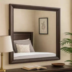 Royal Hampton Dresser Mirror, Beveled Glass, Espresso Brown Solid Wood Frame, 36x40