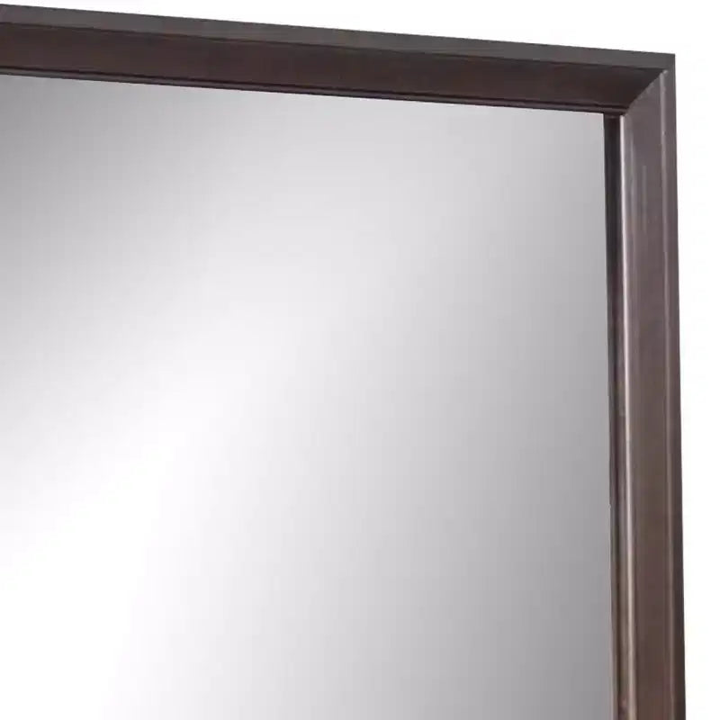 Specchio da parete rettangolare smussato marrone espresso, singolo, 36x40 pollici