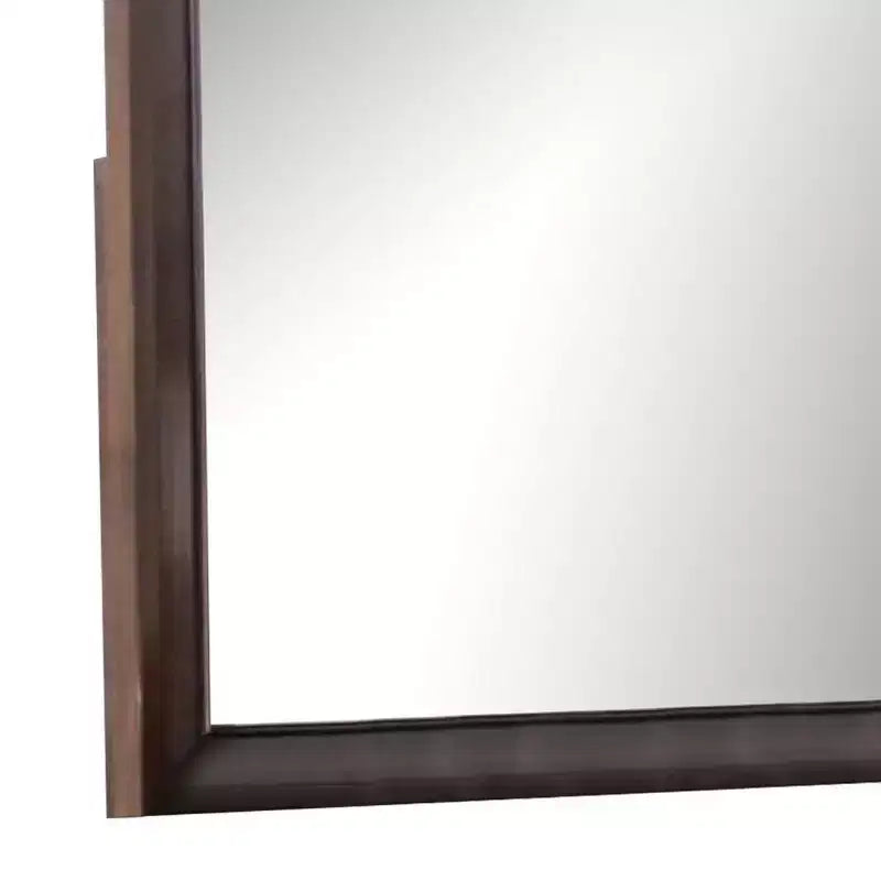Specchio da parete rettangolare smussato marrone espresso, singolo, 36x40 pollici