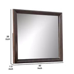 Specchio da parete rettangolare smussato marrone espresso, singolo, 36x40 pollici