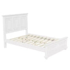 Letto tradizionale in legno di pino Marrone/Bianco con testiera alta – Queen/King, montaggio per 2 persone