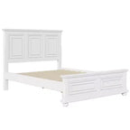 Letto tradizionale in legno di pino Marrone/Bianco con testiera alta – Queen/King, montaggio per 2 persone