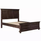 Letto tradizionale in legno di pino Marrone/Bianco con testiera alta – Queen/King, montaggio per 2 persone