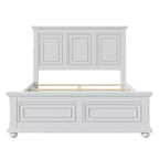 Letto tradizionale in legno di pino Marrone/Bianco con testiera alta – Queen/King, montaggio per 2 persone