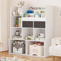 Children's Bookshelf with 2 Drawers & 3 Sling Shelves, Book & Toy Storage Organizer for Playroom, Bedroom, Classroom