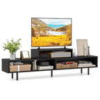 Costway 3 Cubby TV Stand for TVs up to 70 Entertainment Center Media TV Console Table Black/Brown/White