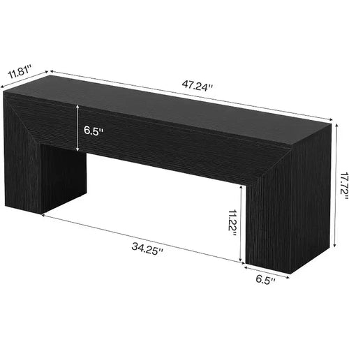 Panca in legno nero in stile rustico, 1 posto