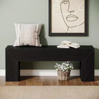 Panca in legno nero in stile rustico, 1 posto