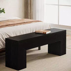 Panca in legno nero in stile rustico, 1 posto