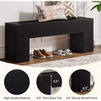 Panca in legno nero in stile rustico, 1 posto