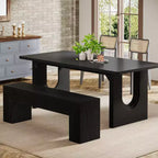 Panca in legno nero in stile rustico, 1 posto