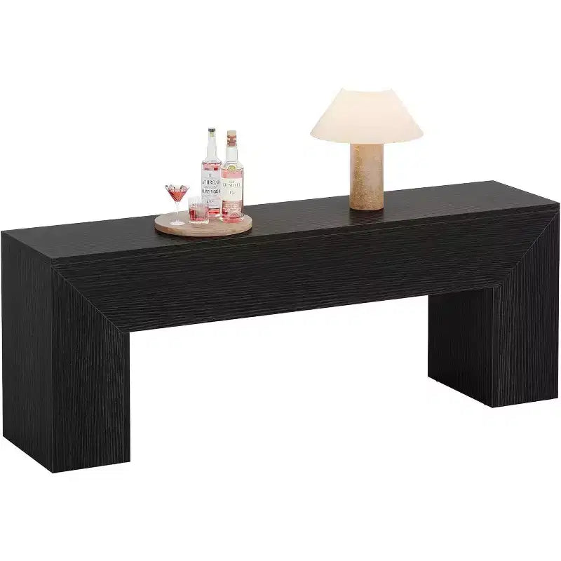 Panca in legno nero in stile rustico, 1 posto
