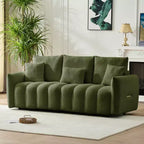 Divano a 2 posti in velluto verde Teddy, 198 cm