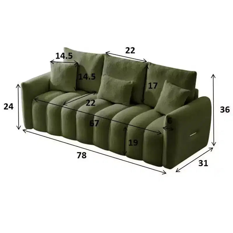Divano a 2 posti in velluto verde Teddy, 198 cm