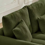 Divano a 2 posti in velluto verde Teddy, 198 cm