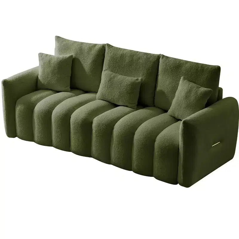 Divano a 2 posti in velluto verde Teddy, 198 cm