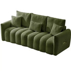 Divano a 2 posti in velluto verde Teddy, 198 cm