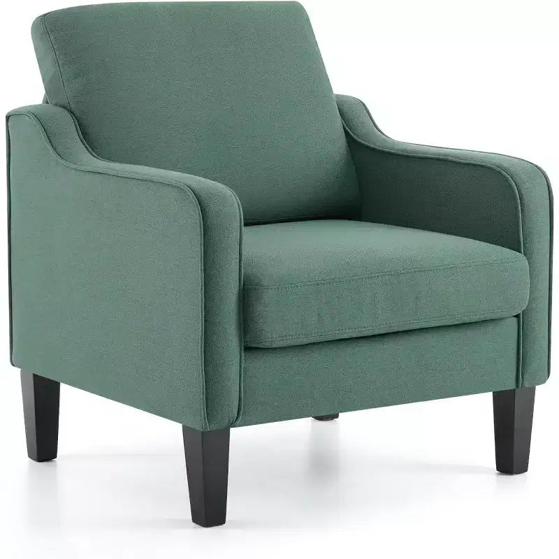 Poltrona di design Mid-Century Modern, imbottita, a una seduta – Beige / Arancio Bruciato / Verde Scuro / Grigio / Blu Marino / Giallo