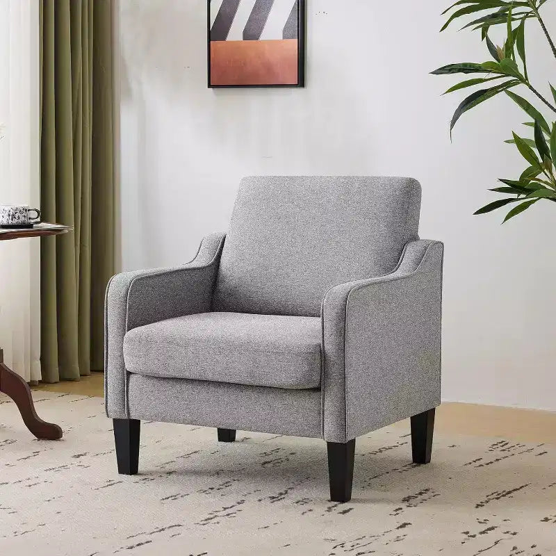 Poltrona di design Mid-Century Modern, imbottita, a una seduta – Beige / Arancio Bruciato / Verde Scuro / Grigio / Blu Marino / Giallo