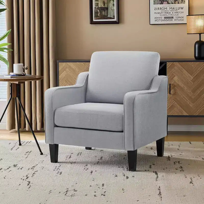 Poltrona di design Mid-Century Modern, imbottita, a una seduta – Beige / Arancio Bruciato / Verde Scuro / Grigio / Blu Marino / Giallo