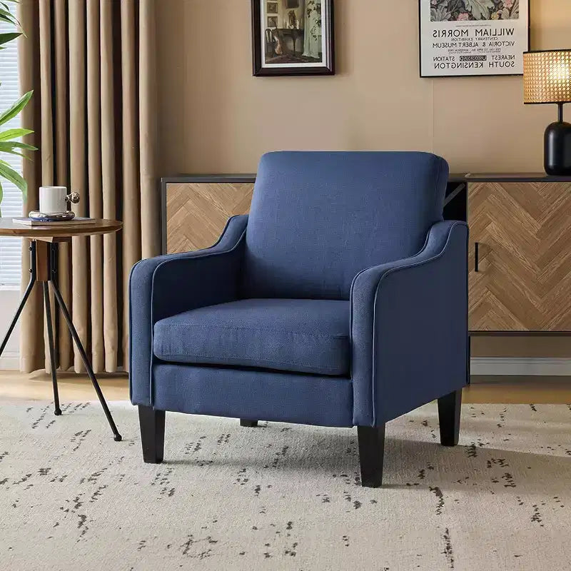 Poltrona di design Mid-Century Modern, imbottita, a una seduta – Beige / Arancio Bruciato / Verde Scuro / Grigio / Blu Marino / Giallo