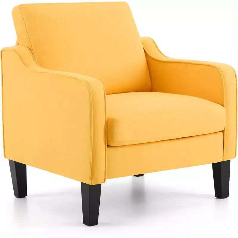 Poltrona di design Mid-Century Modern, imbottita, a una seduta – Beige / Arancio Bruciato / Verde Scuro / Grigio / Blu Marino / Giallo