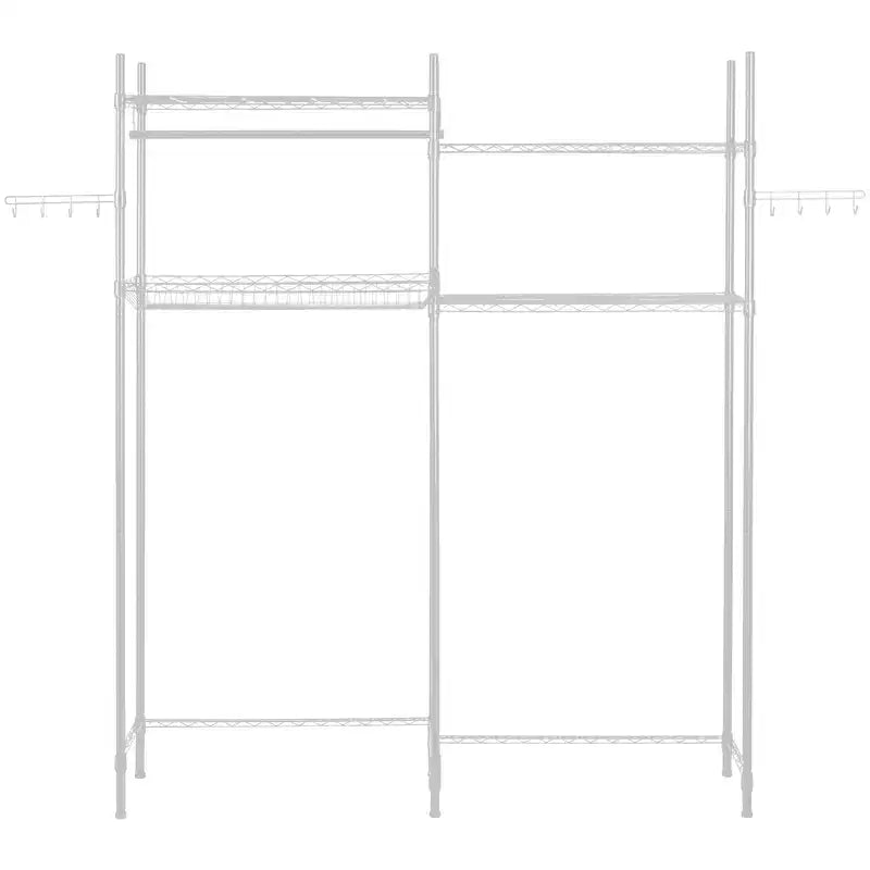 VEVOR Over Washer and Dryer Storage Shelves, 4 Tiers Laundry Room Drying Rack with Hanger Rod and Hooks, Two Rows Adjustable Washer Shelves, White