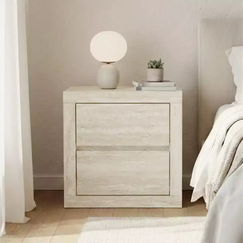 Galano Comodino Moderno Alto a 2 Cassetti 48 L 41,4 P 51,6 A