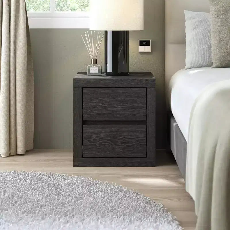 Galano Modern Tall 2-Drawer Nightstand 18.9 W  16.3 D  20.3 H