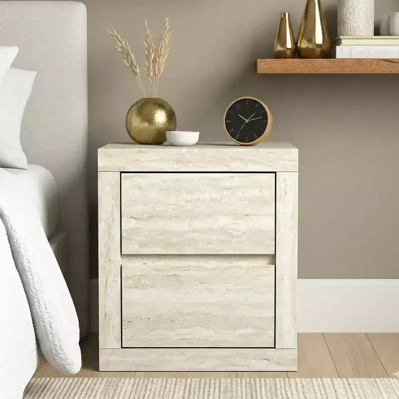 Galano Comodino Moderno Alto a 2 Cassetti 48 L 41,4 P 51,6 A