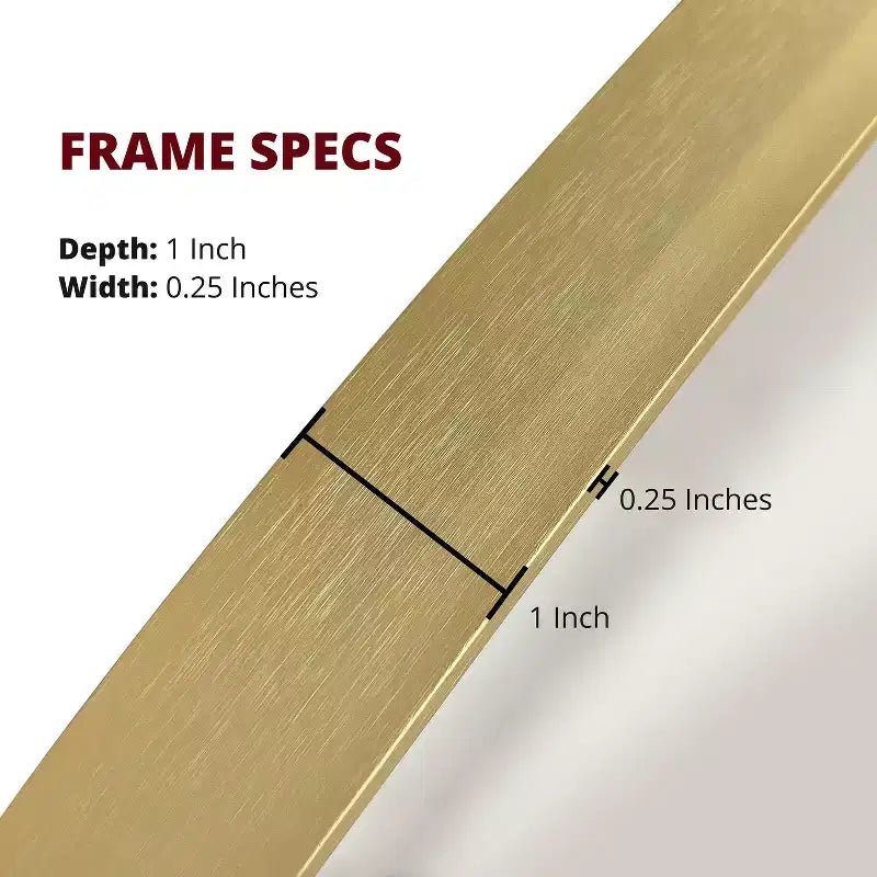 Specchio da parete ad arco nero/oro – singolo, 91,44 x 60,96 cm, cornice in alluminio