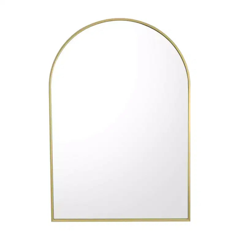 Specchio da parete ad arco nero/oro – singolo, 91,44 x 60,96 cm, cornice in alluminio