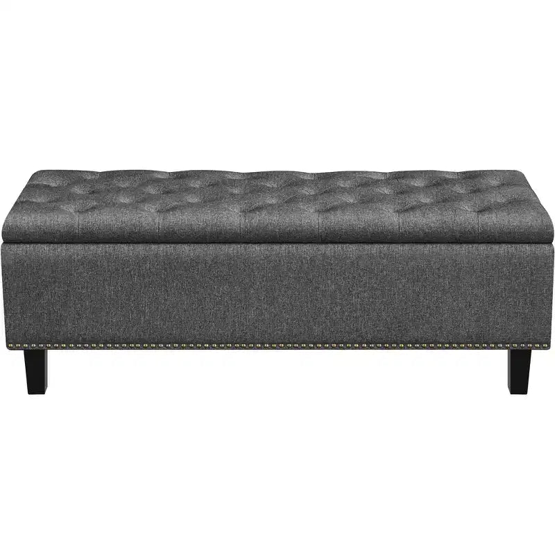 Yaheetech Classic 50-inch Entryway Bench Footstool Bench Gray