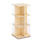 Libreria girevole a 3 ripiani per bambini, naturale/bianca – Espositore girevole a 12 scomparti