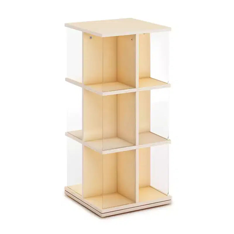 Libreria girevole a 3 ripiani per bambini, naturale/bianca – Espositore girevole a 12 scomparti