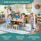 Libreria girevole a 3 ripiani per bambini, naturale/bianca – Espositore girevole a 12 scomparti