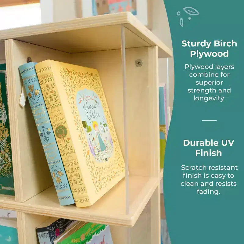 Libreria girevole a 3 ripiani per bambini, naturale/bianca – Espositore girevole a 12 scomparti