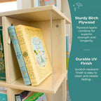Libreria girevole a 3 ripiani per bambini, naturale/bianca – Espositore girevole a 12 scomparti