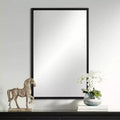 Specchio da parete rettangolare nero opaco, 24" x 38", singolo