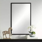 Specchio da parete rettangolare nero opaco, 24" x 38", singolo