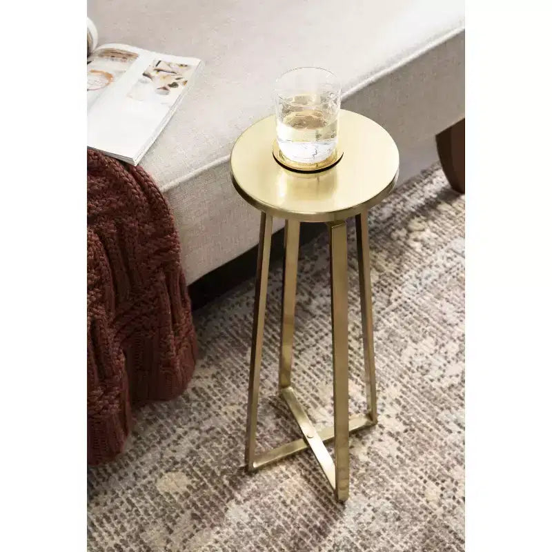 Tavolino Piedistallo in Metallo e Marmo – Oro / Grigio-Argento / Peltro / Argento / Bianco-Oro / Bianco-Peltro