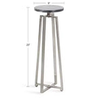 Tavolino Piedistallo in Metallo e Marmo – Oro / Grigio-Argento / Peltro / Argento / Bianco-Oro / Bianco-Peltro
