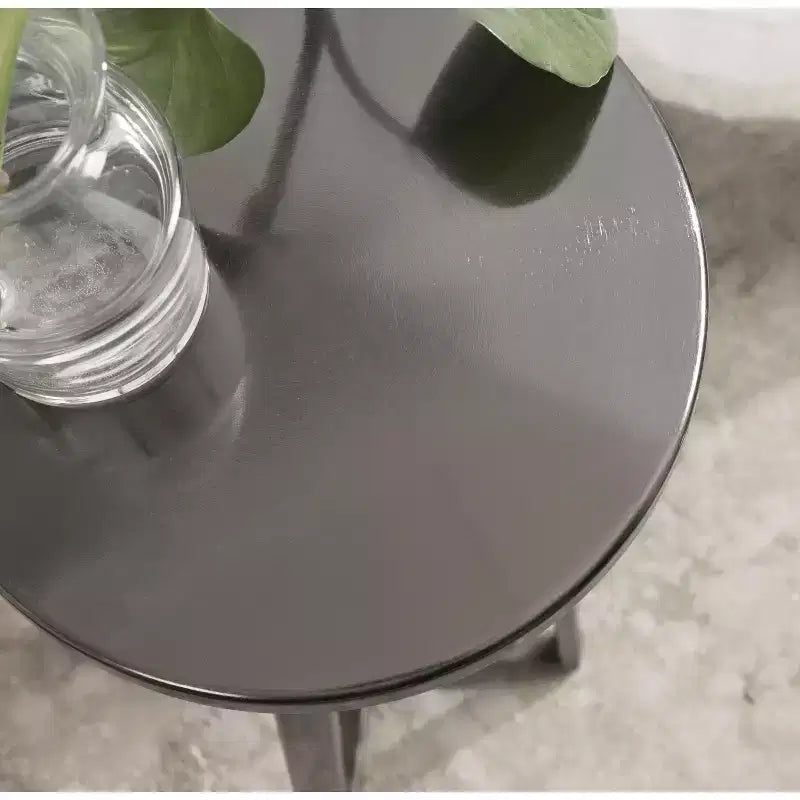 Tavolino Piedistallo in Metallo e Marmo – Oro / Grigio-Argento / Peltro / Argento / Bianco-Oro / Bianco-Peltro