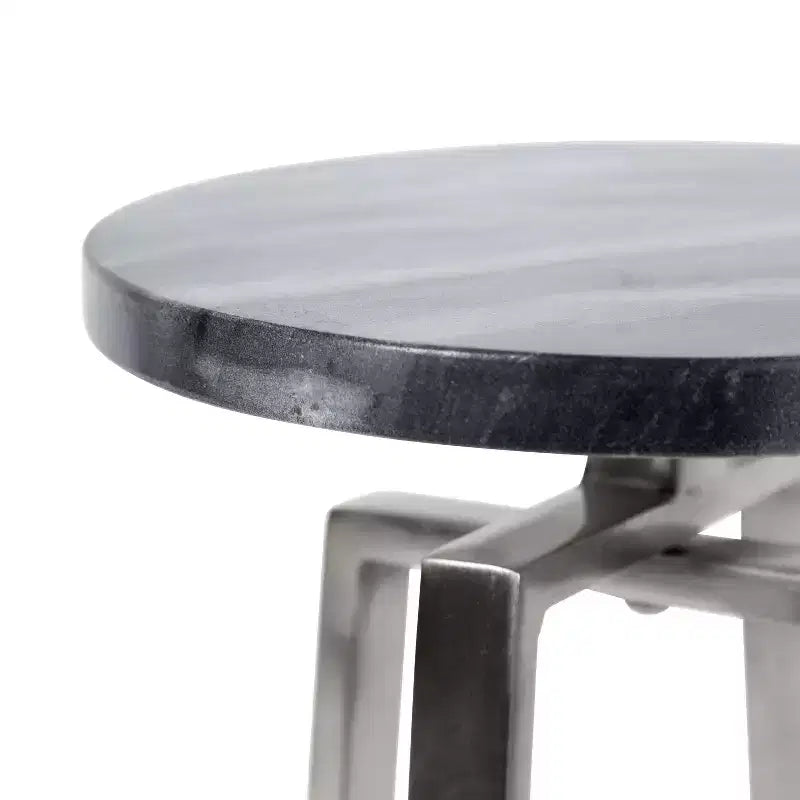 Tavolino Piedistallo in Metallo e Marmo – Oro / Grigio-Argento / Peltro / Argento / Bianco-Oro / Bianco-Peltro